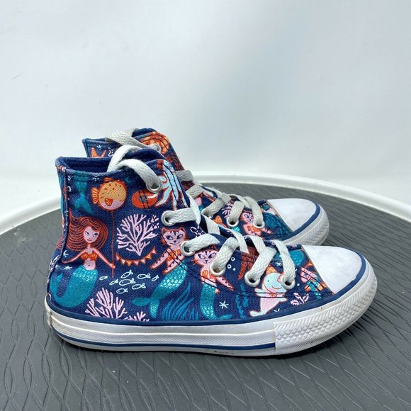 Converse Other - Converse Chuck Taylor All Star High Top Girls Junior 12 Mermaid Sneaker Shoes